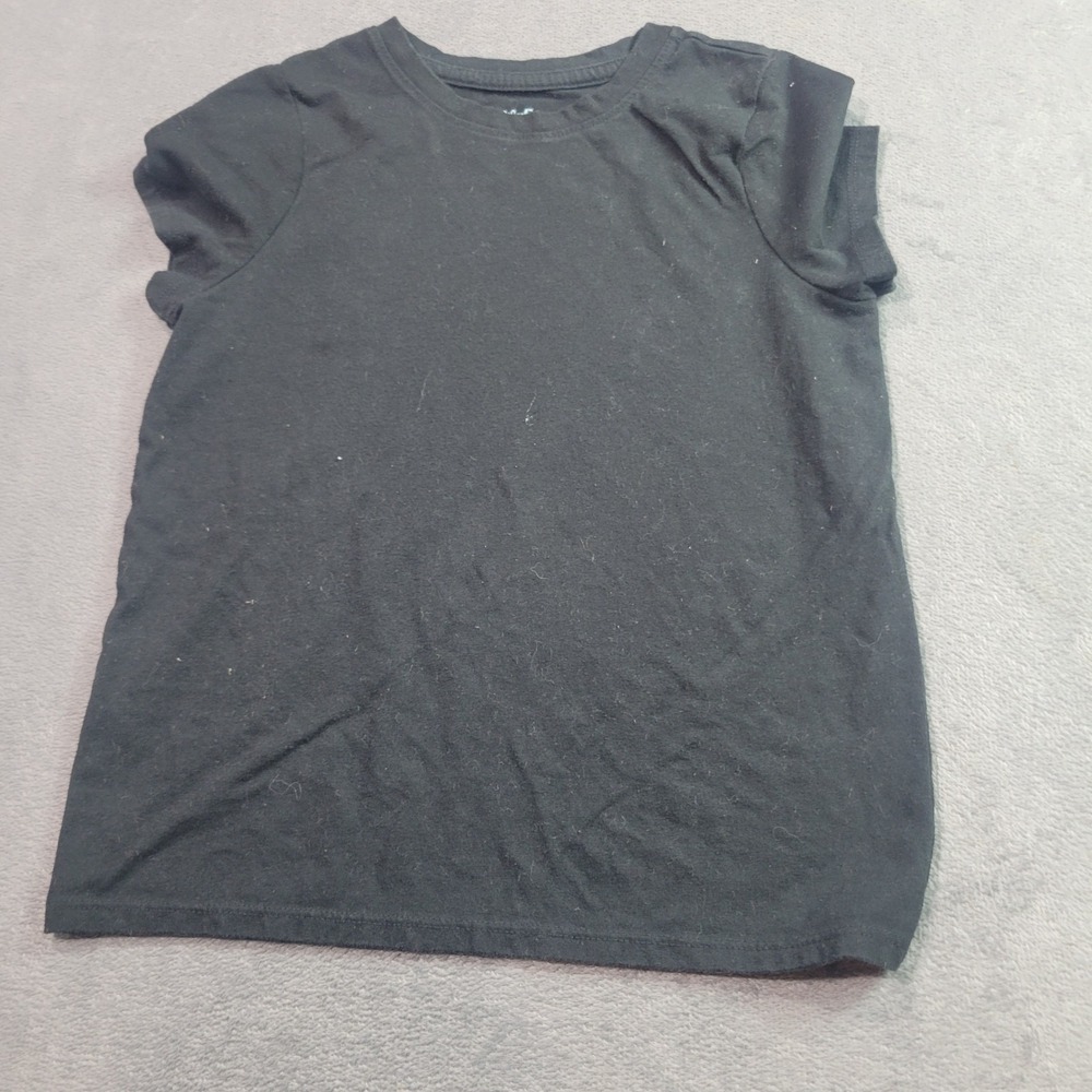 Cat & Jack T-Shirt Kids Unisex Size M 8 Black Short‎ Sleeve Crew Neck Basic Tee